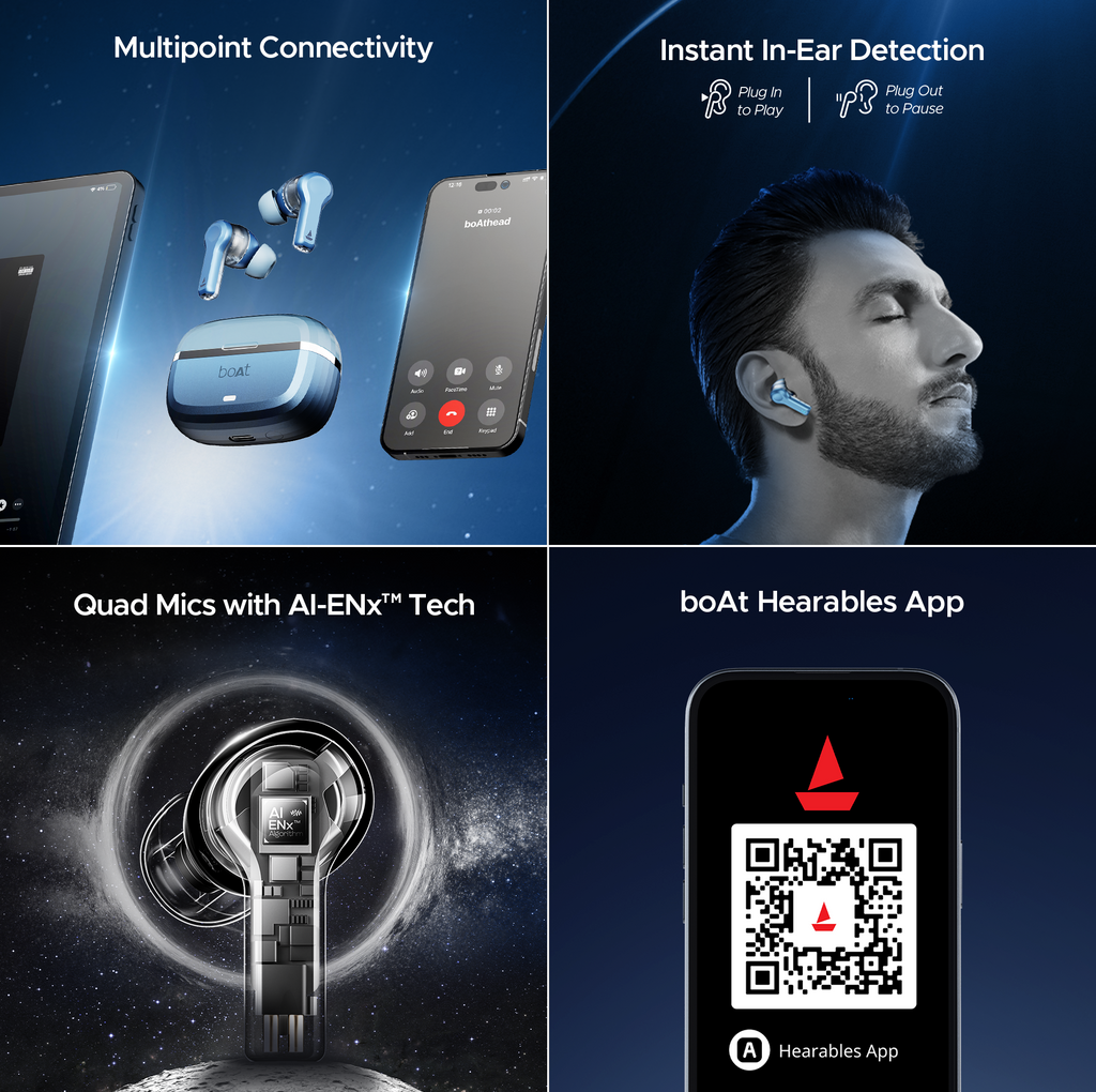 boAt Nirvana Space | TWS Earbuds with boAt 360º Spatial Audio, 32dB Active Noise Cancellation