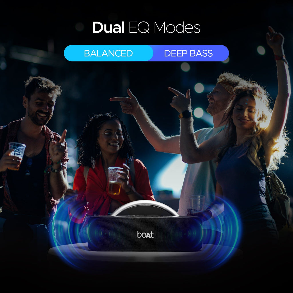 boAt Stone Lumos | Portable Bluetooth Speaker with 60W boAt Signature Sound, Hearables App Support, LED Projection Show