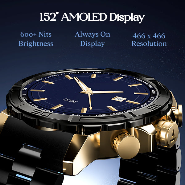 boAt Enigma X700 | Luxury Smartwatch with 1.52" AMOLED Display, 100+ Watch Faces, 100+ Sports Modes
