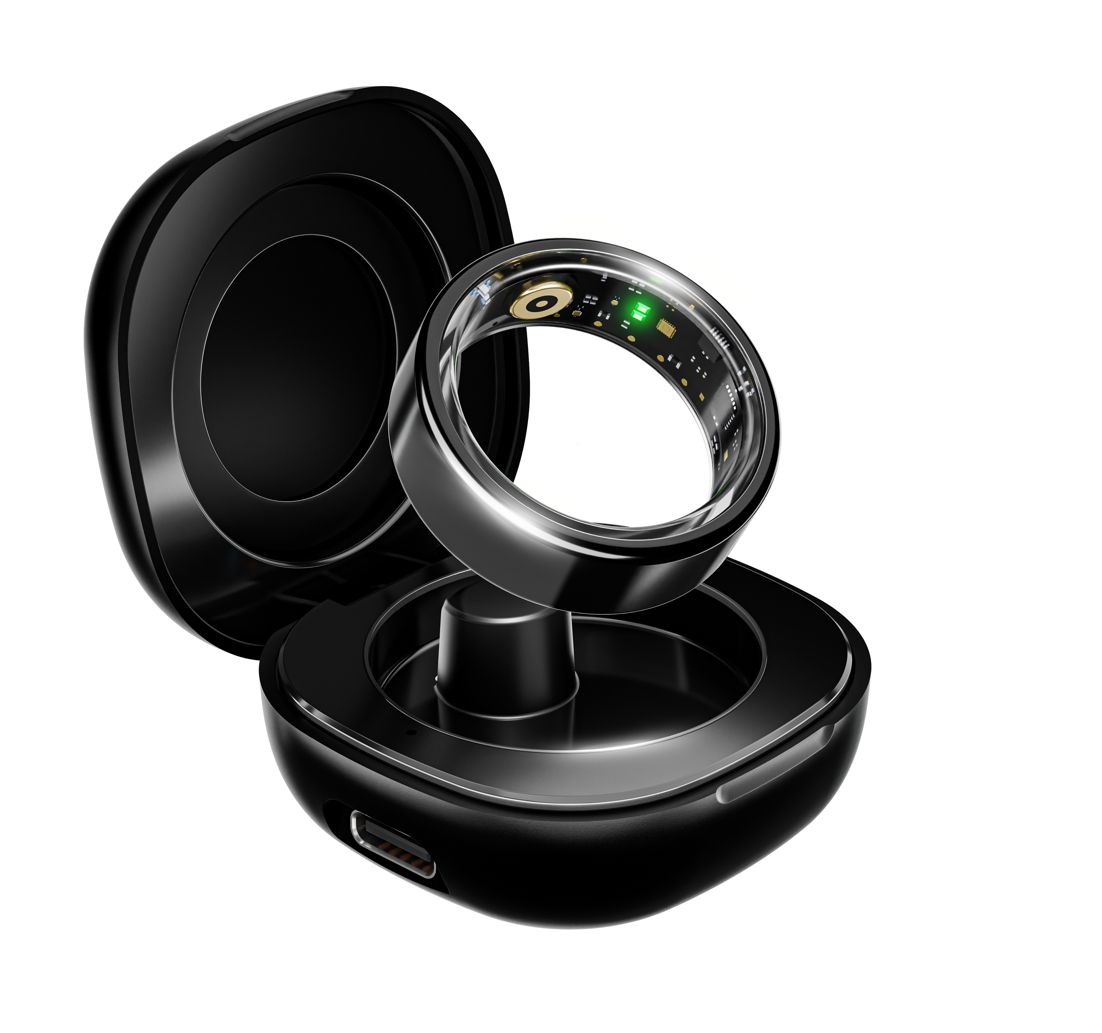 boAt  Smart Ring Active |Smart Ring with Stainless Steel Design, 90% Lighter, Health Monitoring, Magnetic Charging Case HME