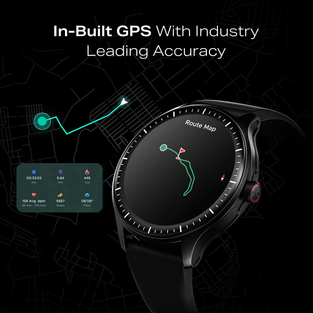 boAt Valour Watch 1 GPS | 1.43" AMOLED Smartwatch with In-Built GPS, 15-Day Battery Life & AI Workout Detection