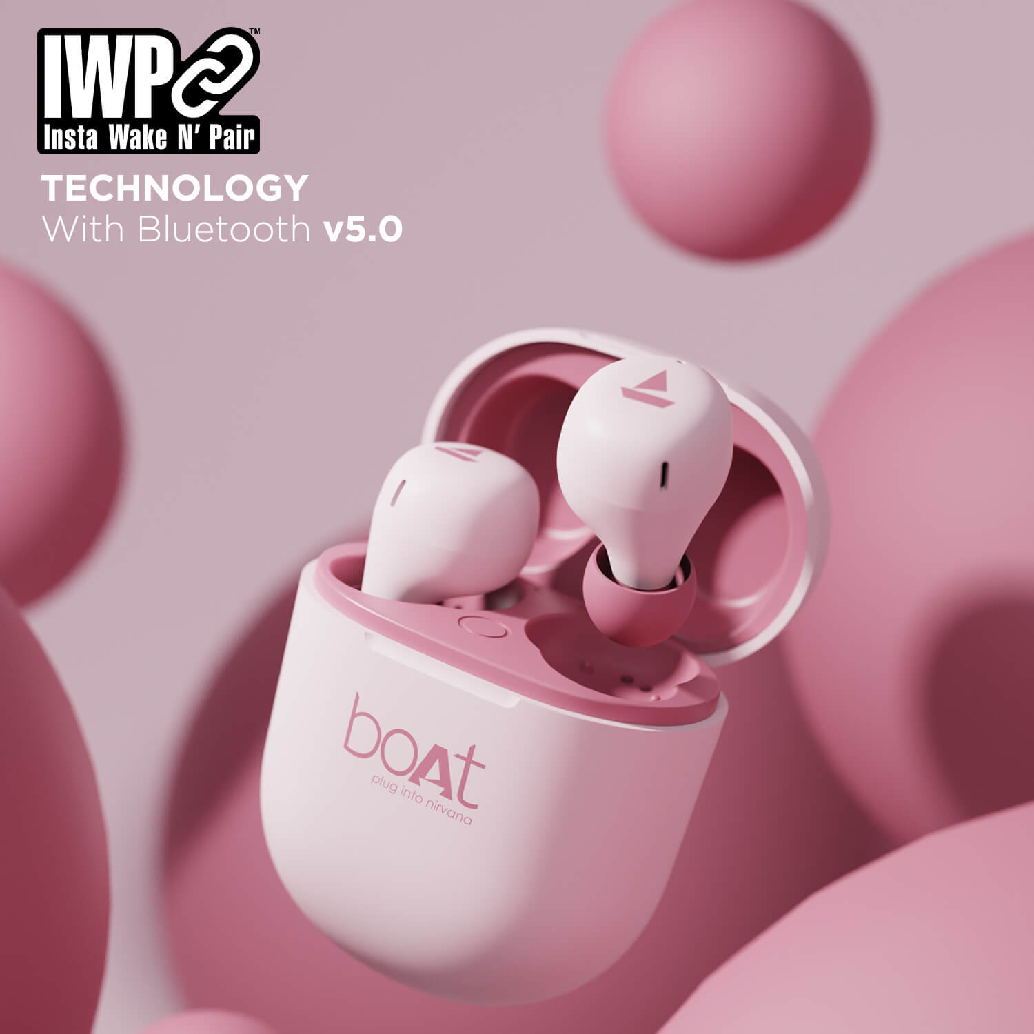 boAt Airdopes 381 | Bluetooth In-Ear Wireless Earbuds with 7mm Rhythmic Dynamic Drivers, Nonstop Music UpTo 20 Hours