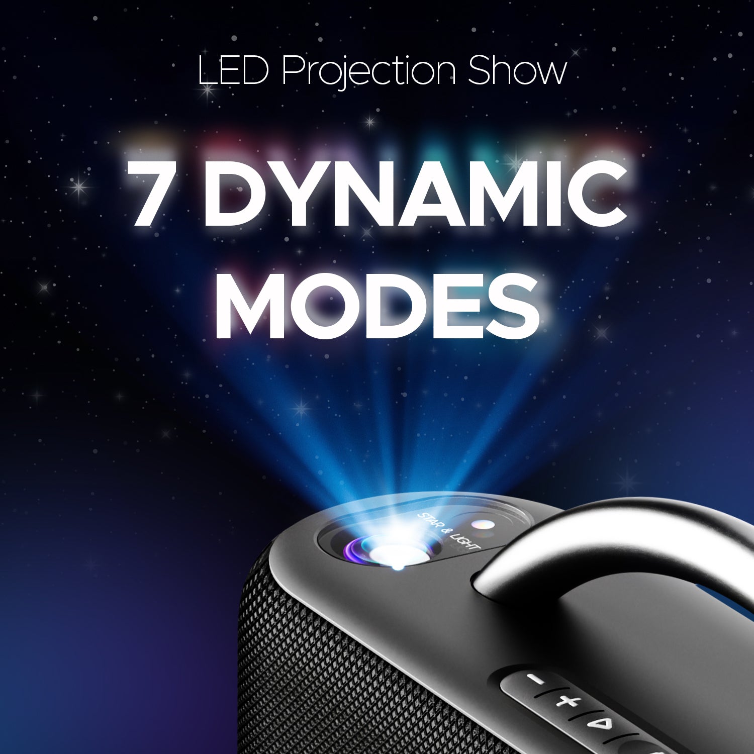 boAt Stone Lumos | Portable Bluetooth Speaker with 60W boAt Signature Sound, Hearables App Support, LED Projection Show