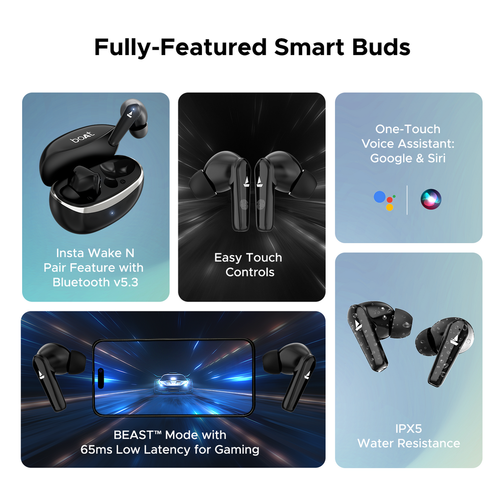 boAt Airdopes 131 Elite ANC | Wireless Earbuds with ANC up to 32dB, Transparency Mode, 60 Hours Playback, ENx™ Technology