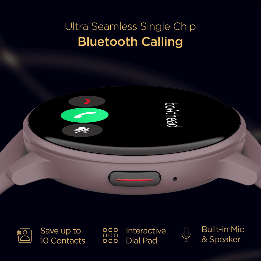 boAt Lunar Call | 1.28” (3.25 cm) HD Display Smartwatch, BT Calling, ENx™ Algorithm, Bilingual, 100+ Sports Mode
