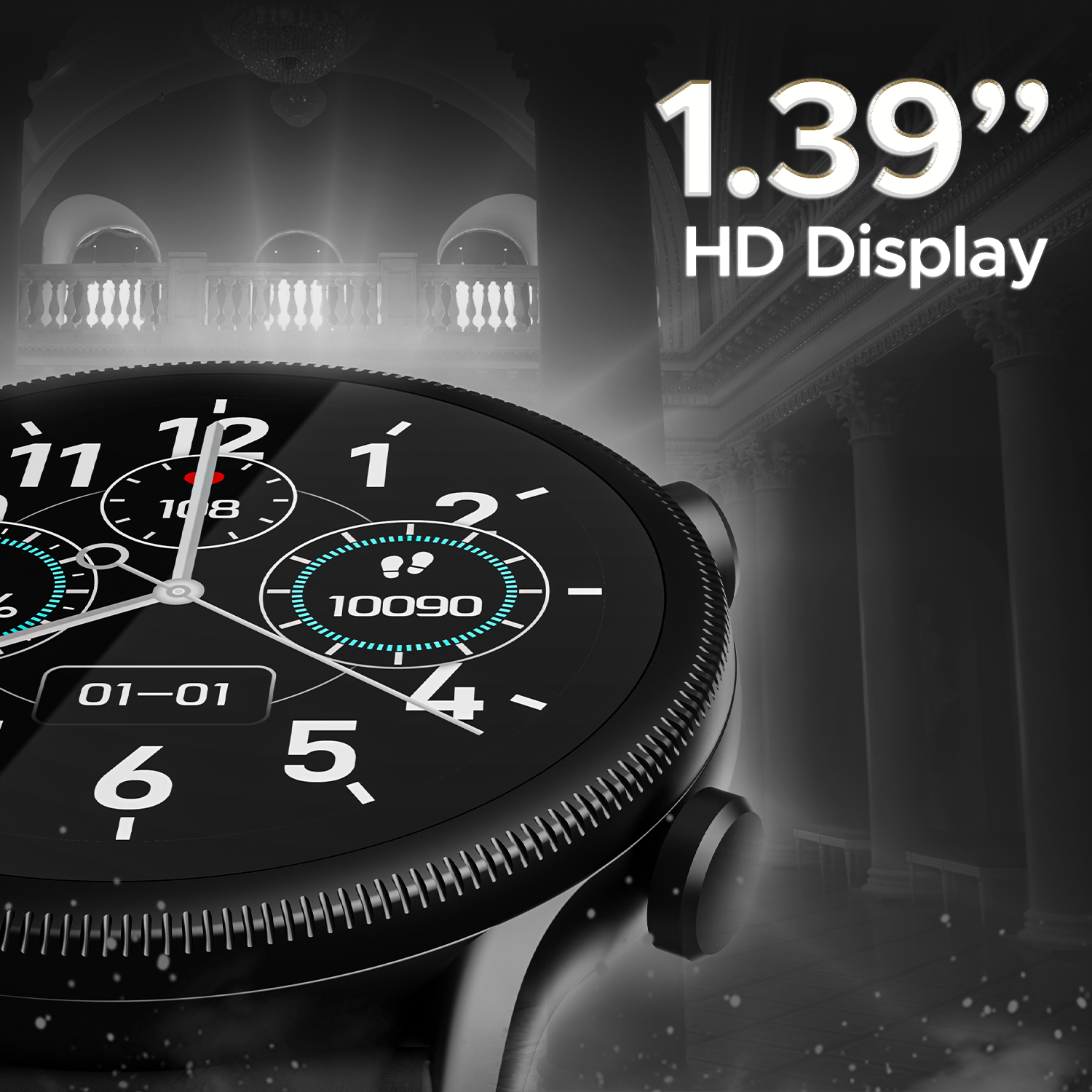 boAt Lunar Space Plus | Smartwatch with 1.39" (3.53cm) Round Display, BT Calling,  IP68 Dust, Sweat, & Splash Resistance