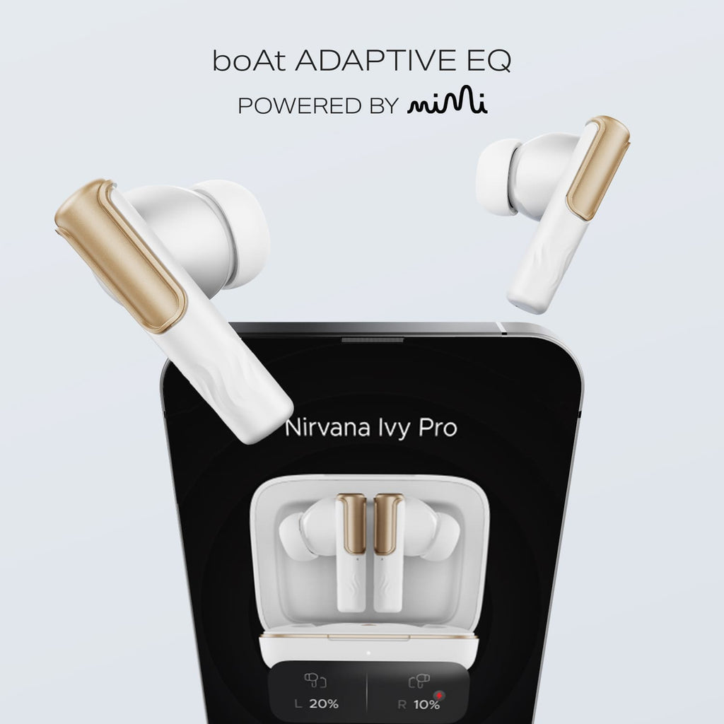 boAt Nirvana Ivy Pro | Wireless Earbuds with Dolby Head Tracking, 50H Playback, 52dB ANC & Adaptive EQ by Mimi