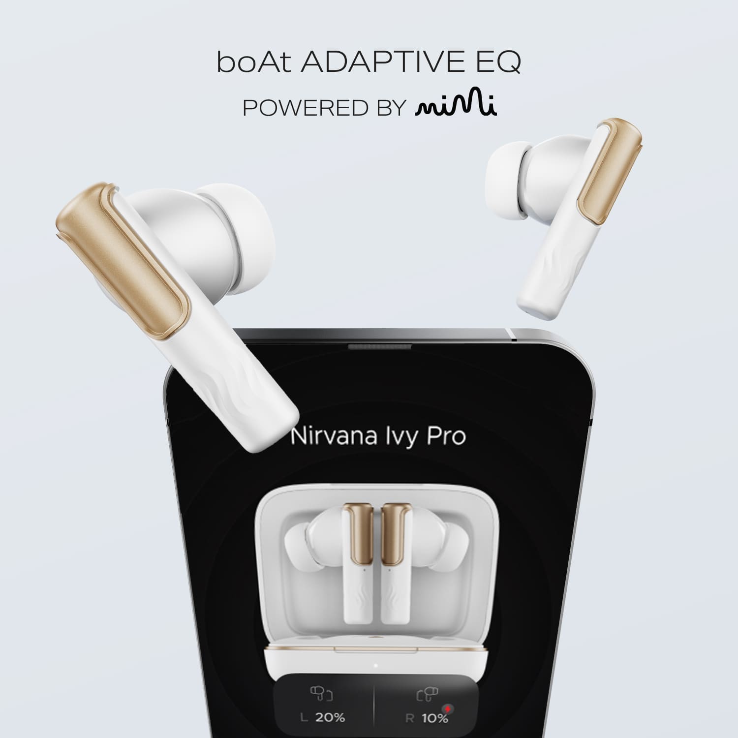 boAt Nirvana Ivy Pro | Wireless Earbuds with Dolby Head Tracking, 50H Playback, 52dB ANC & Adaptive EQ by Mimi