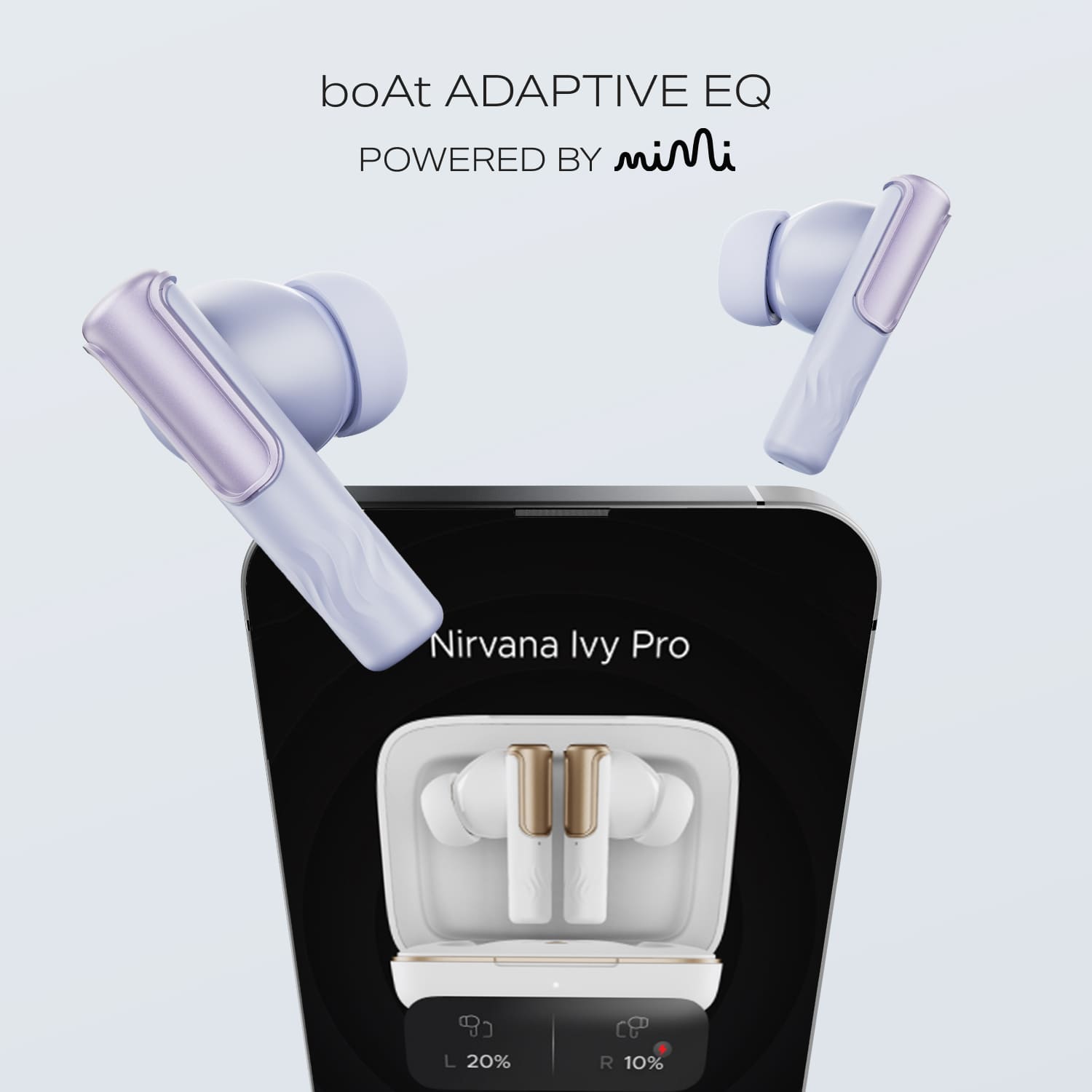 boAt Nirvana Ivy Pro | Wireless Earbuds with Dolby Head Tracking, 50H Playback, 52dB ANC & Adaptive EQ by Mimi