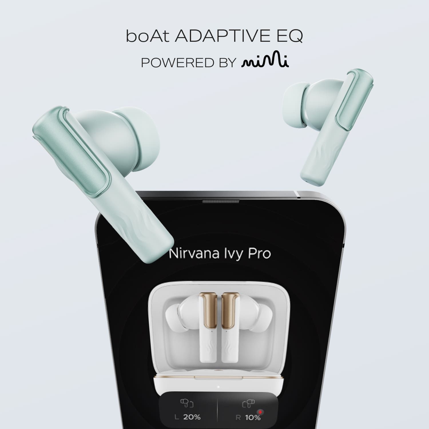 boAt Nirvana Ivy Pro | Wireless Earbuds with Dolby Head Tracking, 50H Playback, 52dB ANC & Adaptive EQ by Mimi