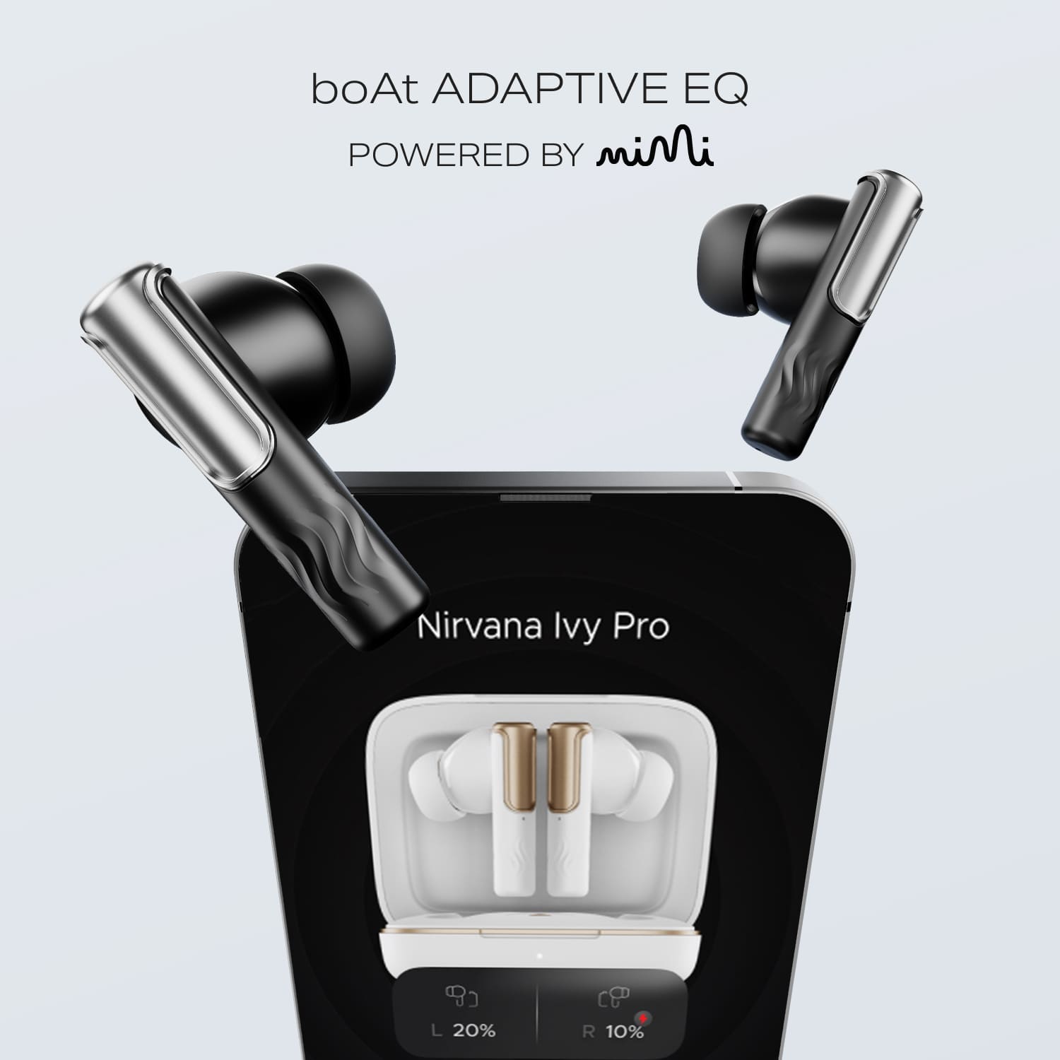 boAt Nirvana Ivy Pro | Wireless Earbuds with Dolby Head Tracking, 50H Playback, 52dB ANC & Adaptive EQ by Mimi