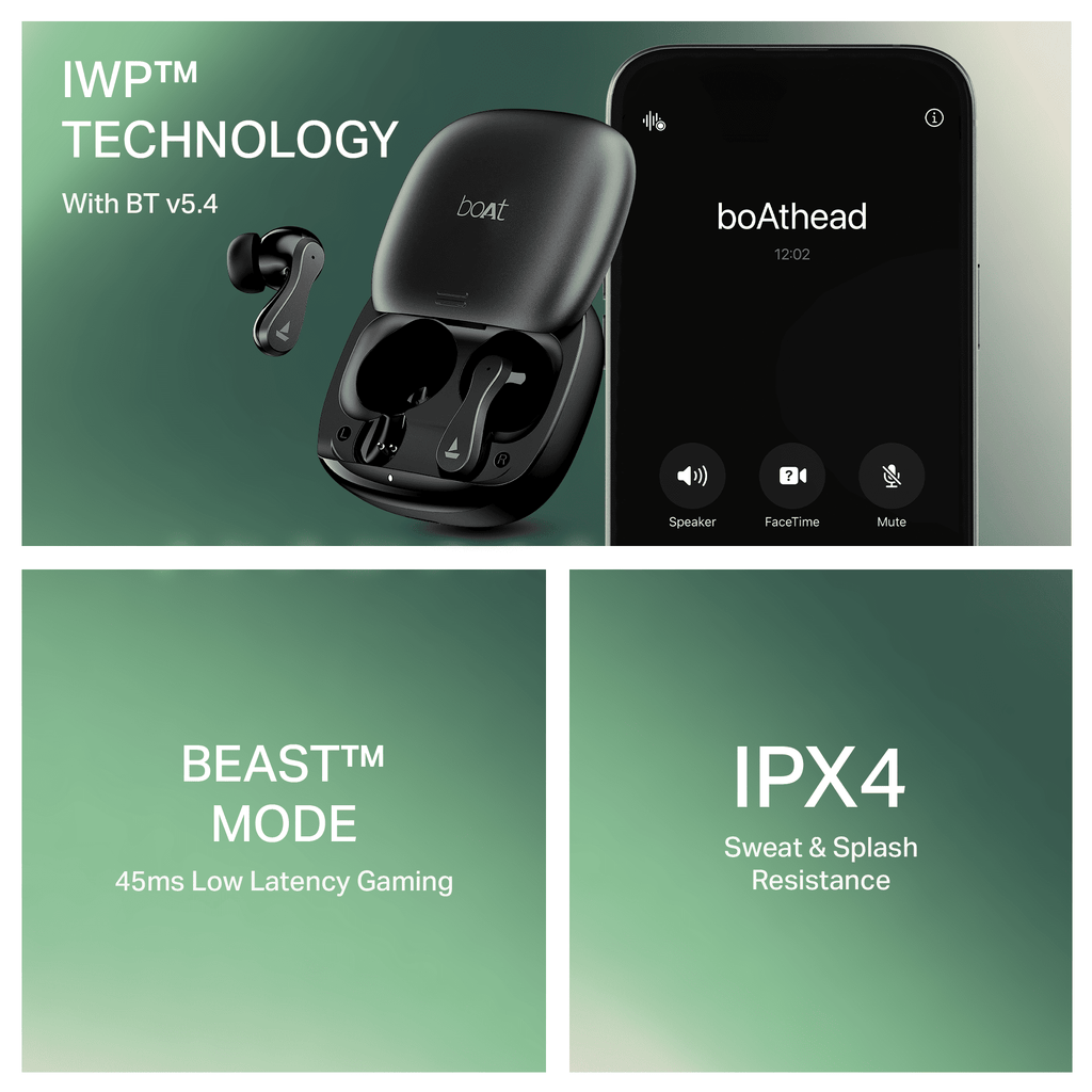 boAt Airdopes 313 | Wireless Earbuds with 75 Hours Playback, Quad Mics ENx™, BEAST™ Mode & boAt Signature Sound