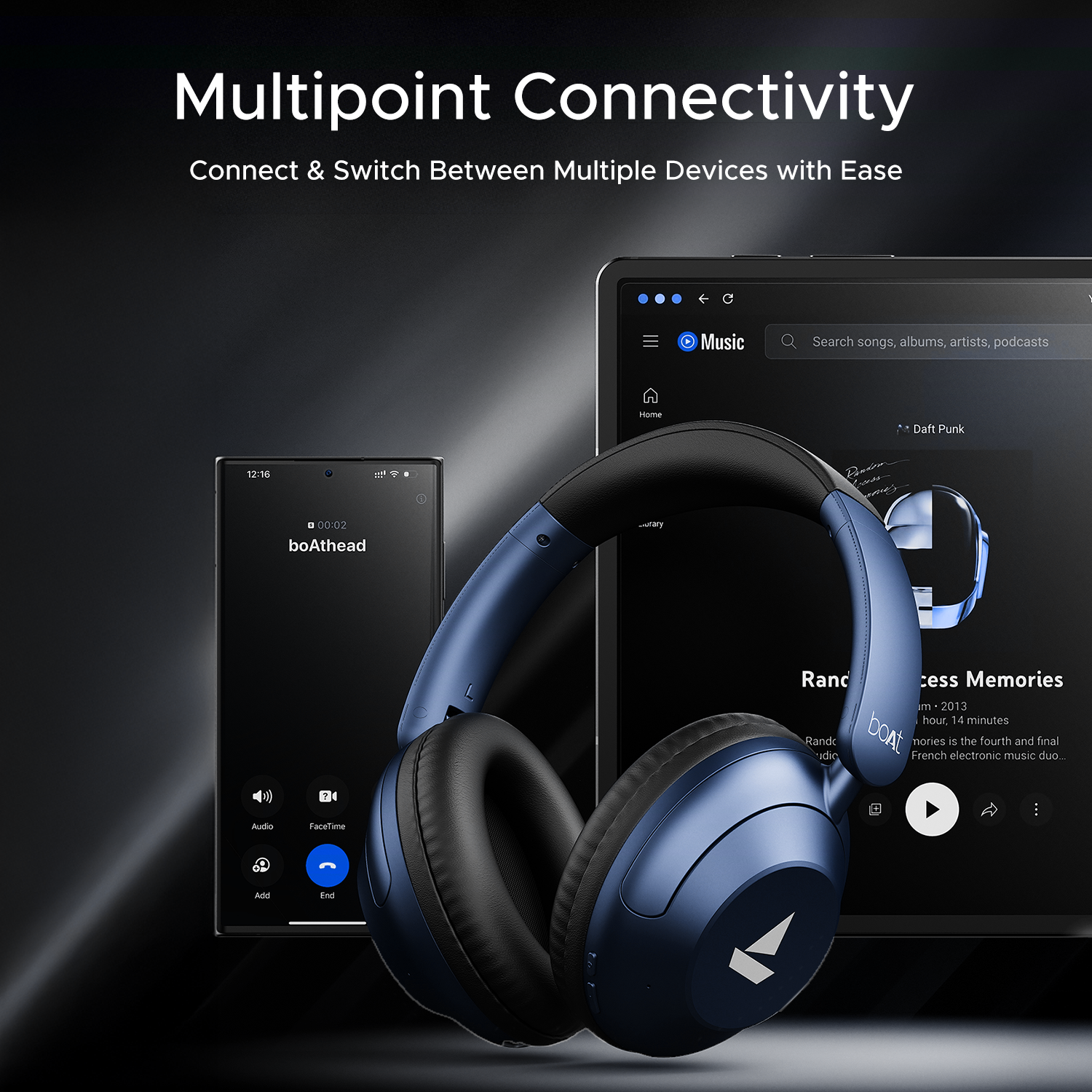 boAt Rockerz 650 Pro | Wireless Headphone with 80 Hours Playback, Dolby Audio, Touch & Swipe Controls