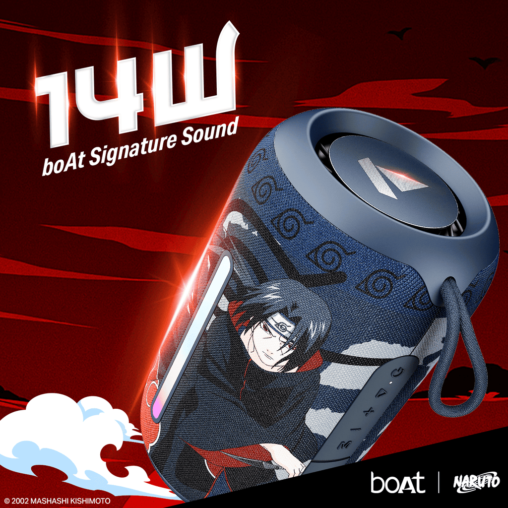 boAt Stone 350 Pro Naruto Edition | Naruto Series - Portable Bluetooth Speaker with 14W boAt Signature Sound, 12 Hours Playback, RGB LED