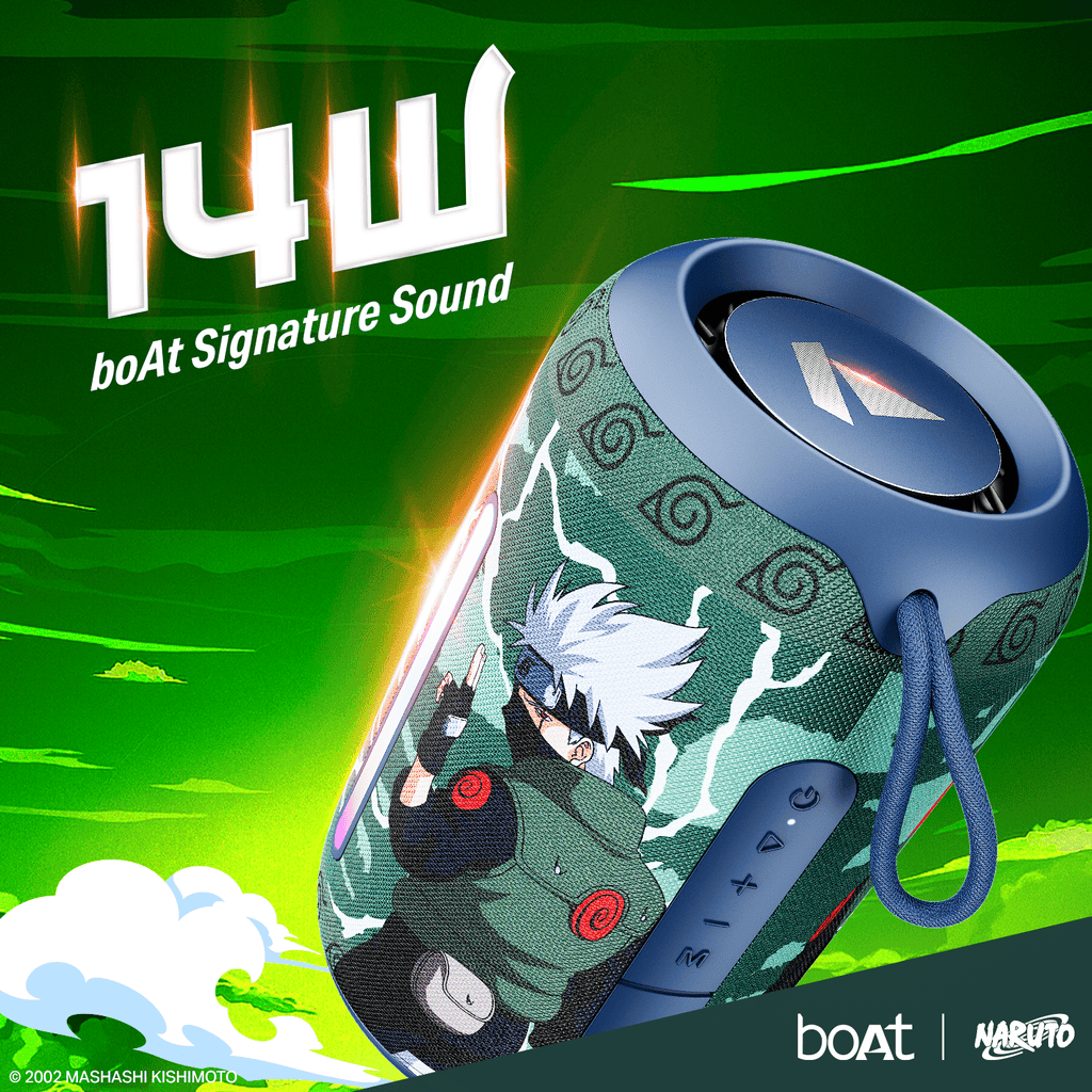 boAt Stone 350 Pro Naruto Edition | Naruto Series - Portable Bluetooth Speaker with 14W boAt Signature Sound, 12 Hours Playback, RGB LED