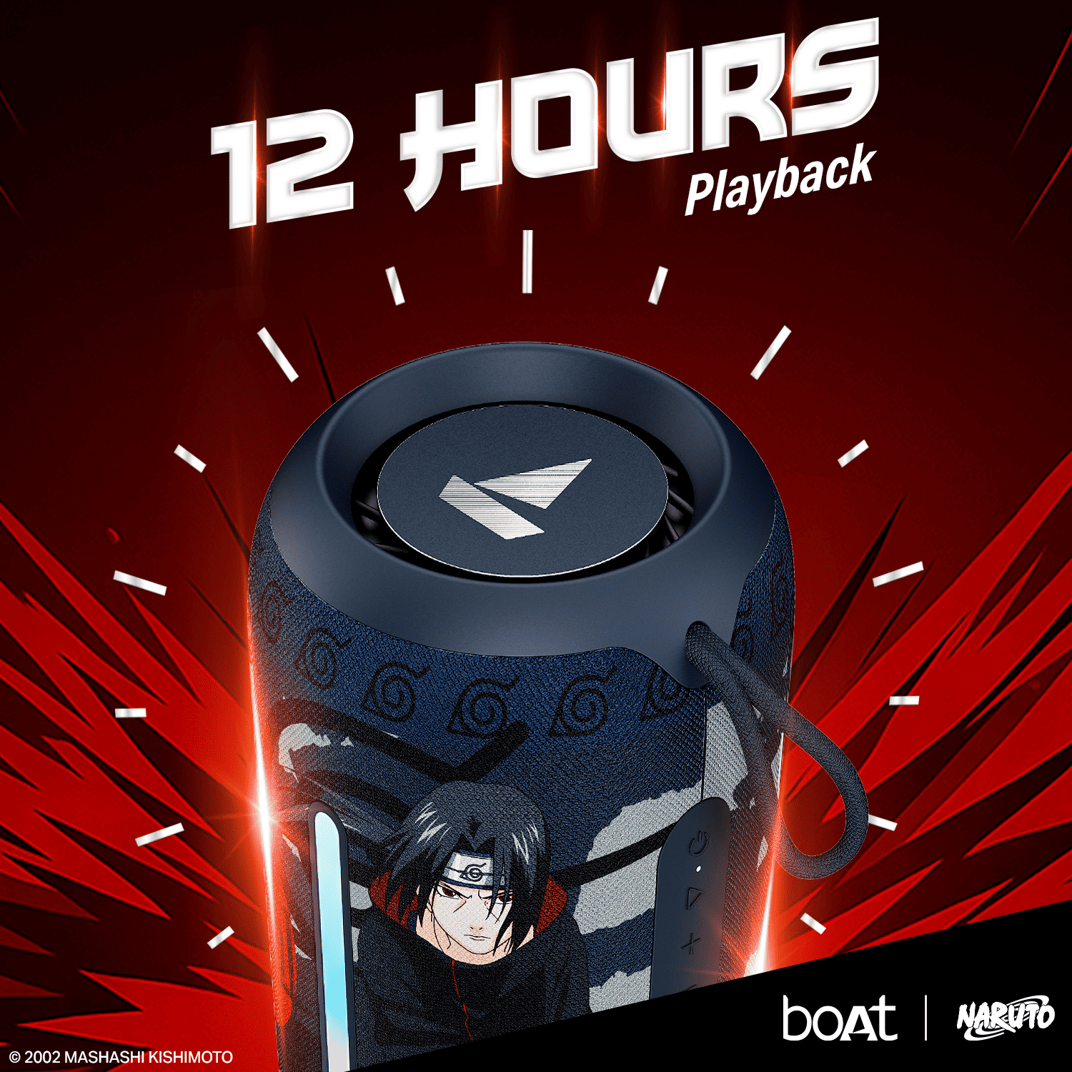 boAt Stone 350 Pro Naruto Edition | Naruto Series - Portable Bluetooth Speaker with 14W boAt Signature Sound, 12 Hours Playback, RGB LED