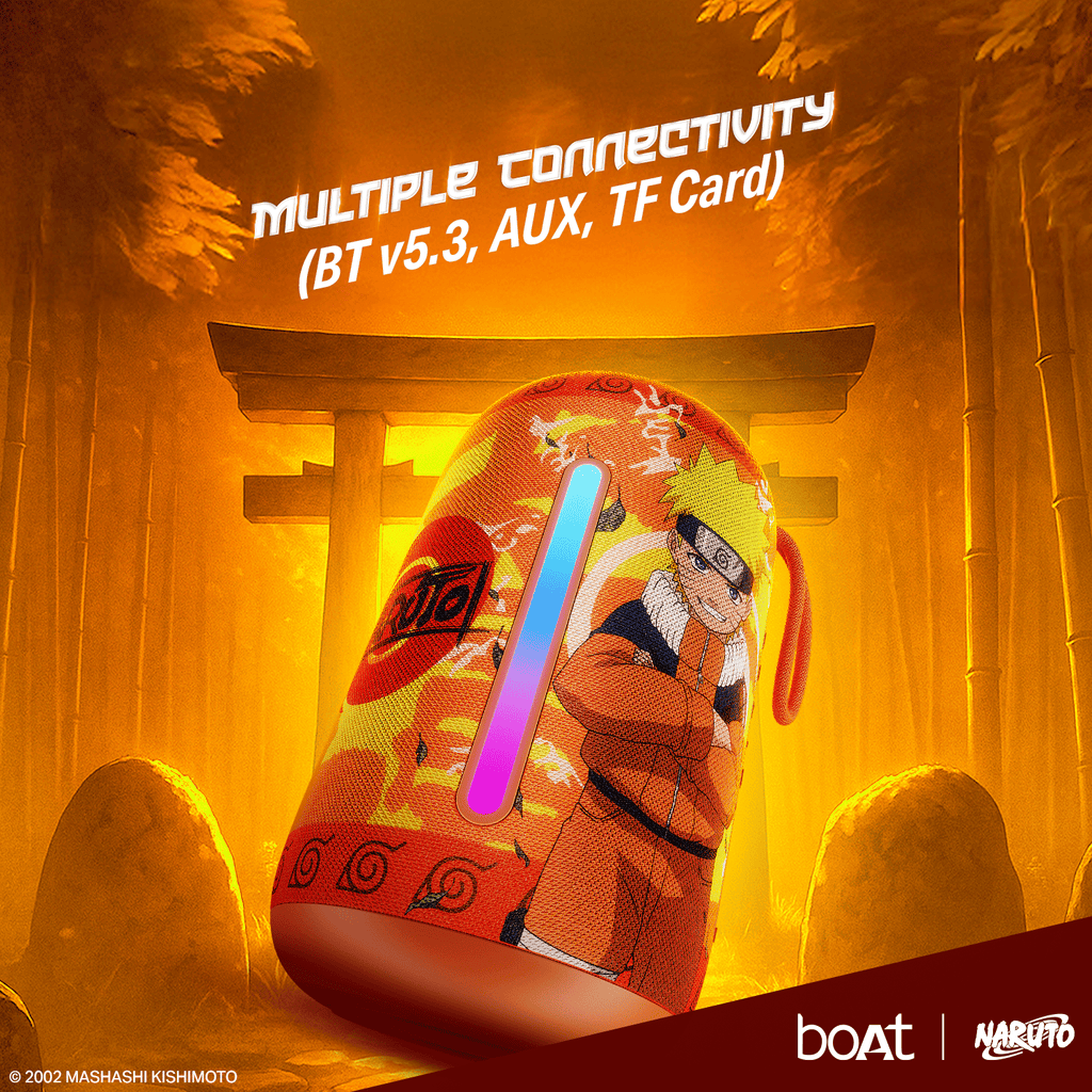 boAt Stone 350 Pro Naruto Edition | Naruto Series - Portable Bluetooth Speaker with 14W boAt Signature Sound, 12 Hours Playback, RGB LED
