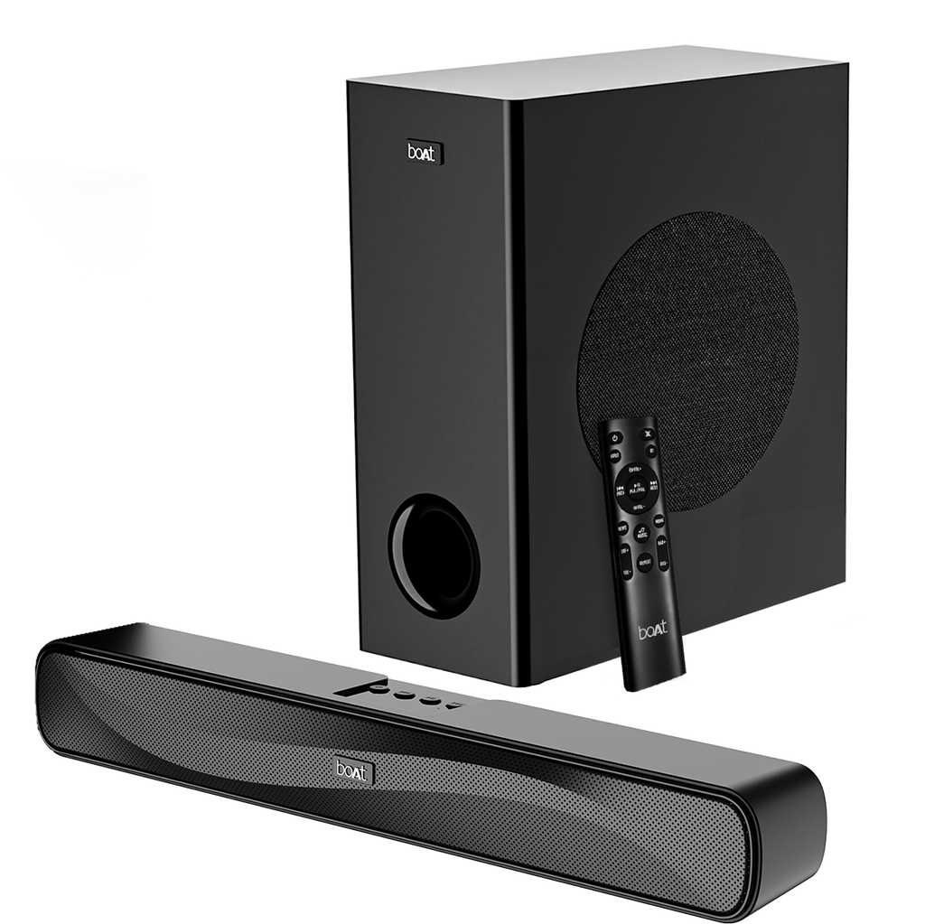 boAt Aavante Bar A1040 | 50W Bluetooth Soundbar, 2.1 Channel with Wired Subwoofer, Master Remote Control, Multi Connectivity