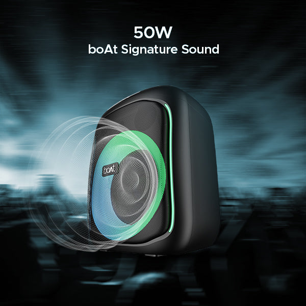 boAt Party Pal 195 | Bluetooth Speaker with 50W RMS Stereo Sound, 6 Hours Playback, Multi-Compatibility