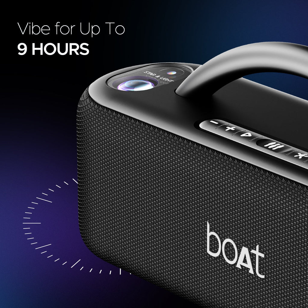 boAt Stone Lumos | Portable Bluetooth Speaker with 60W boAt Signature Sound, Hearables App Support, LED Projection Show