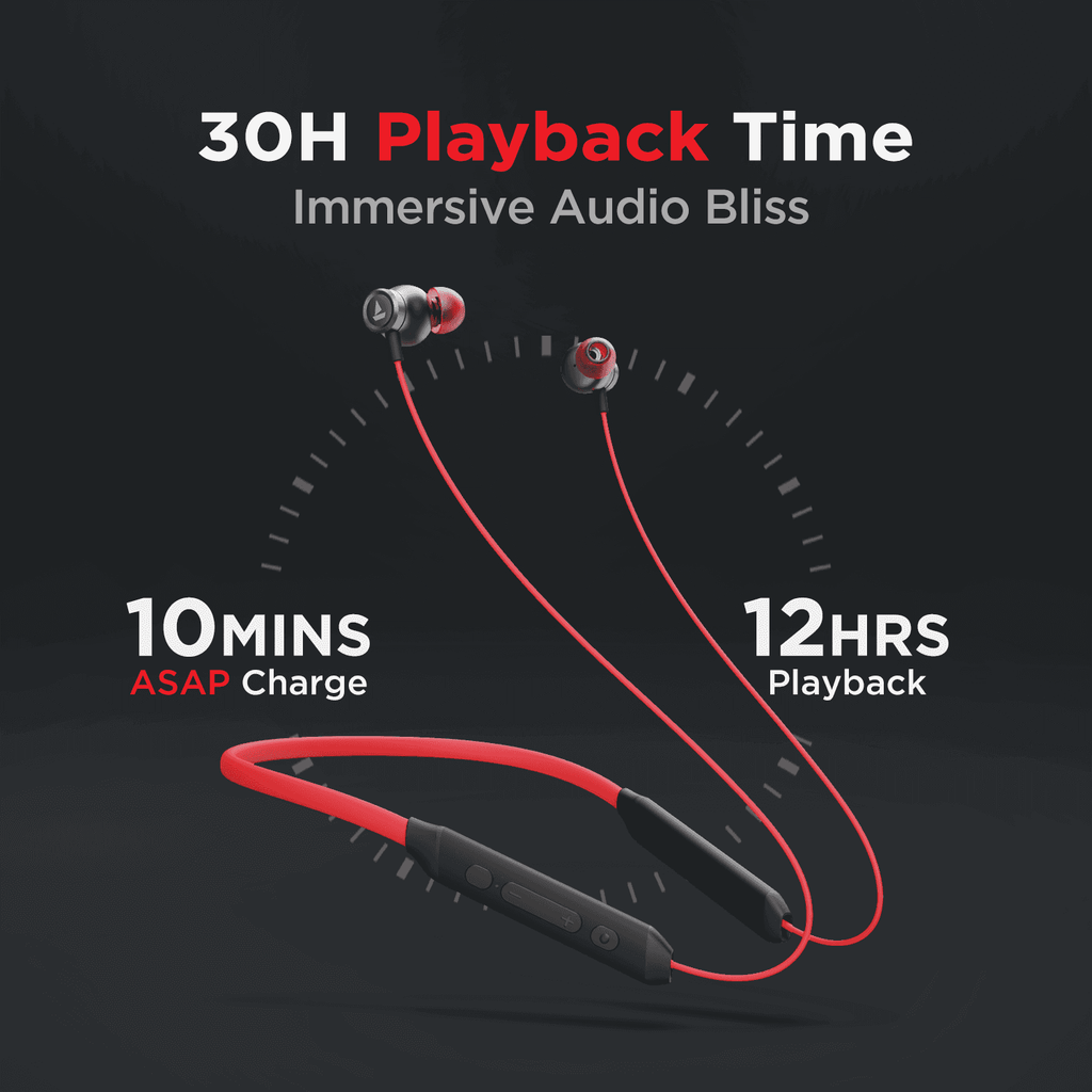 boAt Rockerz 205 Pro | Bluetooth Earphone with 10mm Drivers, Upto 30 Hour Playback, Lightweight Magnetic Earbuds