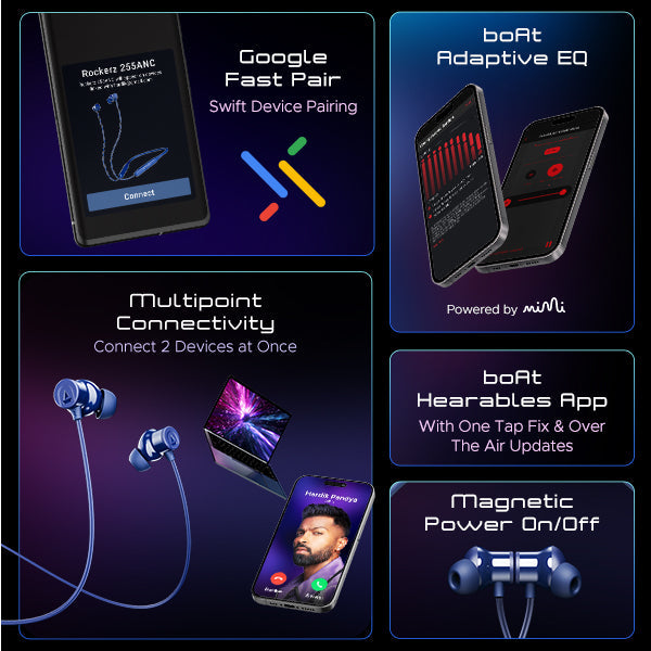 boAt Rockerz 255 ANC | Wireless Earphone with 100H Playback, ASAP™ Charge, BEAST™️ Mode, Active Noise Cancellation