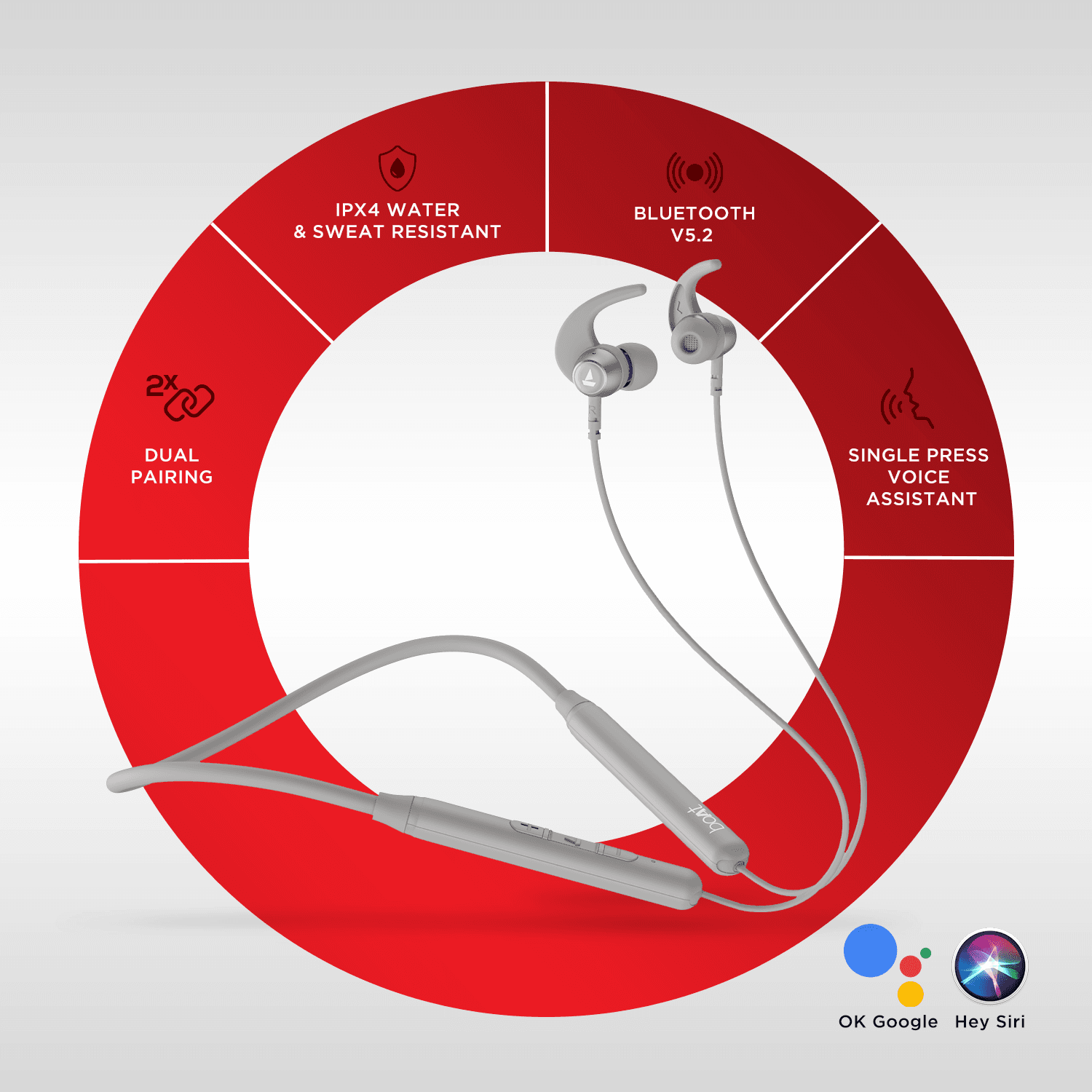 boAt Rockerz 260 v1 | Wireless Bluetooth Earphone with Insta Wake & Pair, Beast Mode for Gamers & Asap Charge