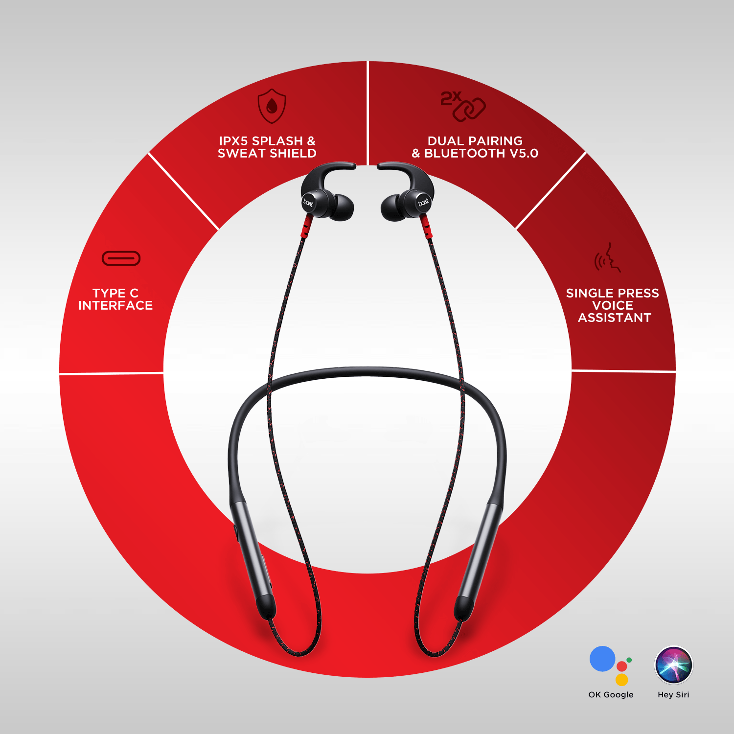 boAt Rockerz 338 | Wireless Earphone with 30 Hours Playback, ASAP™ Charging with Dual Pairing, Bluetooth v5.0