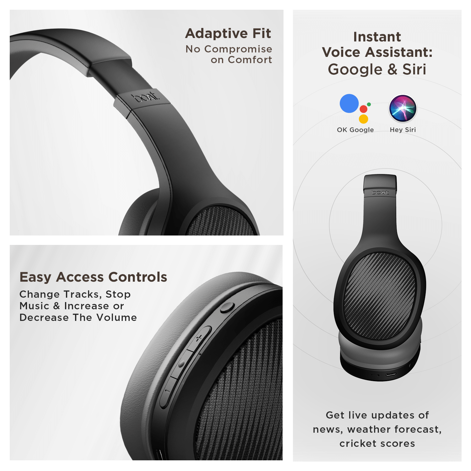 boAt Rockerz 460 | Wireless Headphone with 40mm Drivers, 30 HRS of Fuel, ENx™ Technology For Clear Calls, Dual Pairing