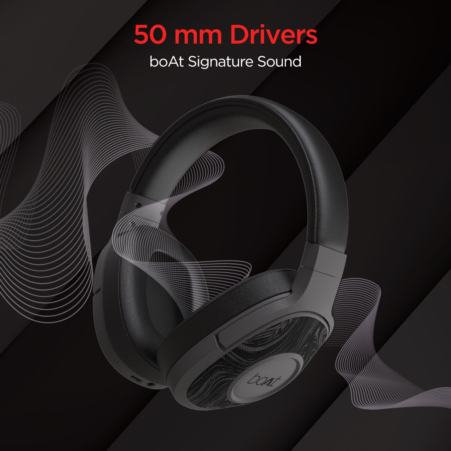 boAt Rockerz 550 | Over Ear Bluetooth Headphones with Upto 20H Playback, 50mm Dynamic Driver, 500mAh Battery