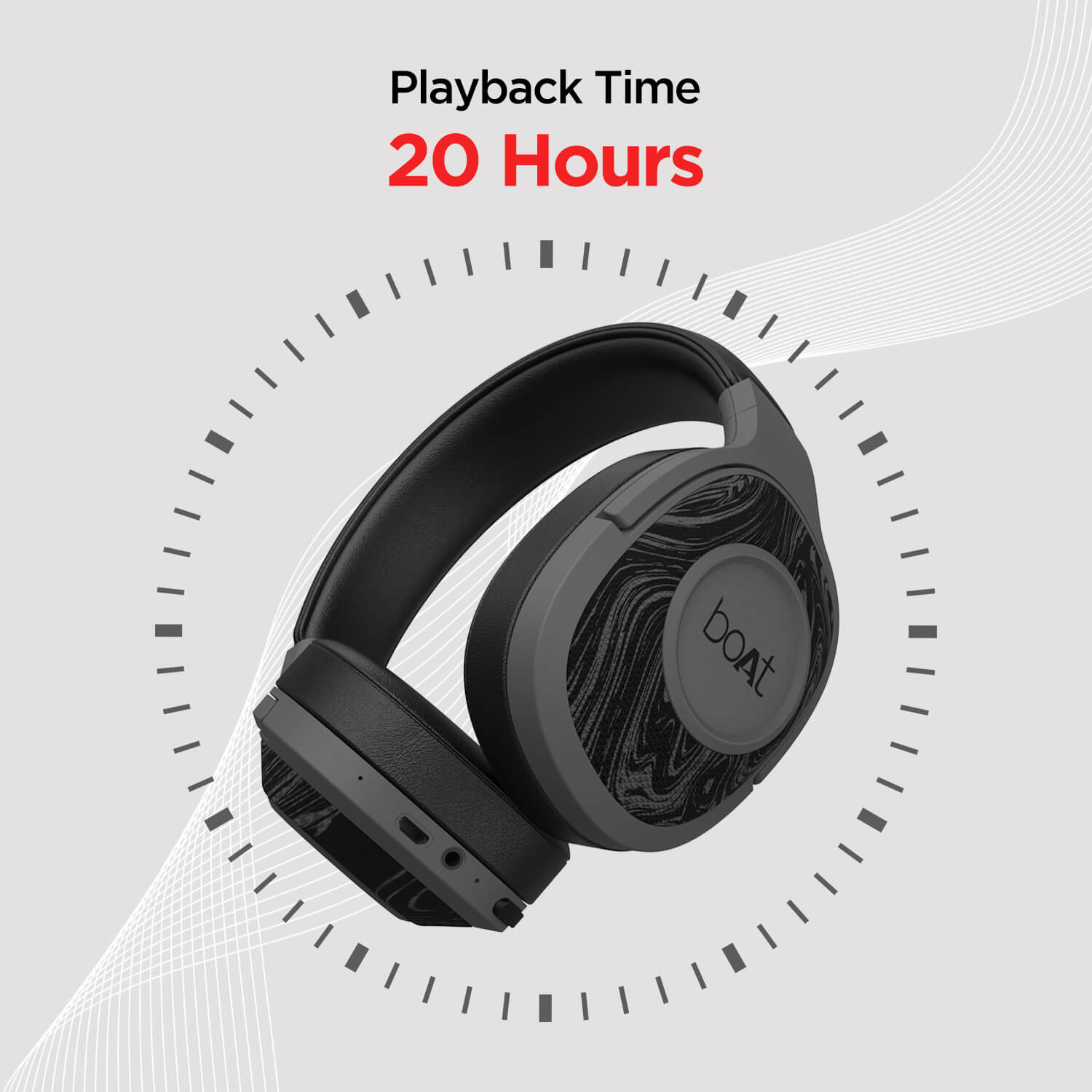 boAt Rockerz 550 | Over Ear Bluetooth Headphones with Upto 20H Playback, 50mm Dynamic Driver, 500mAh Battery
