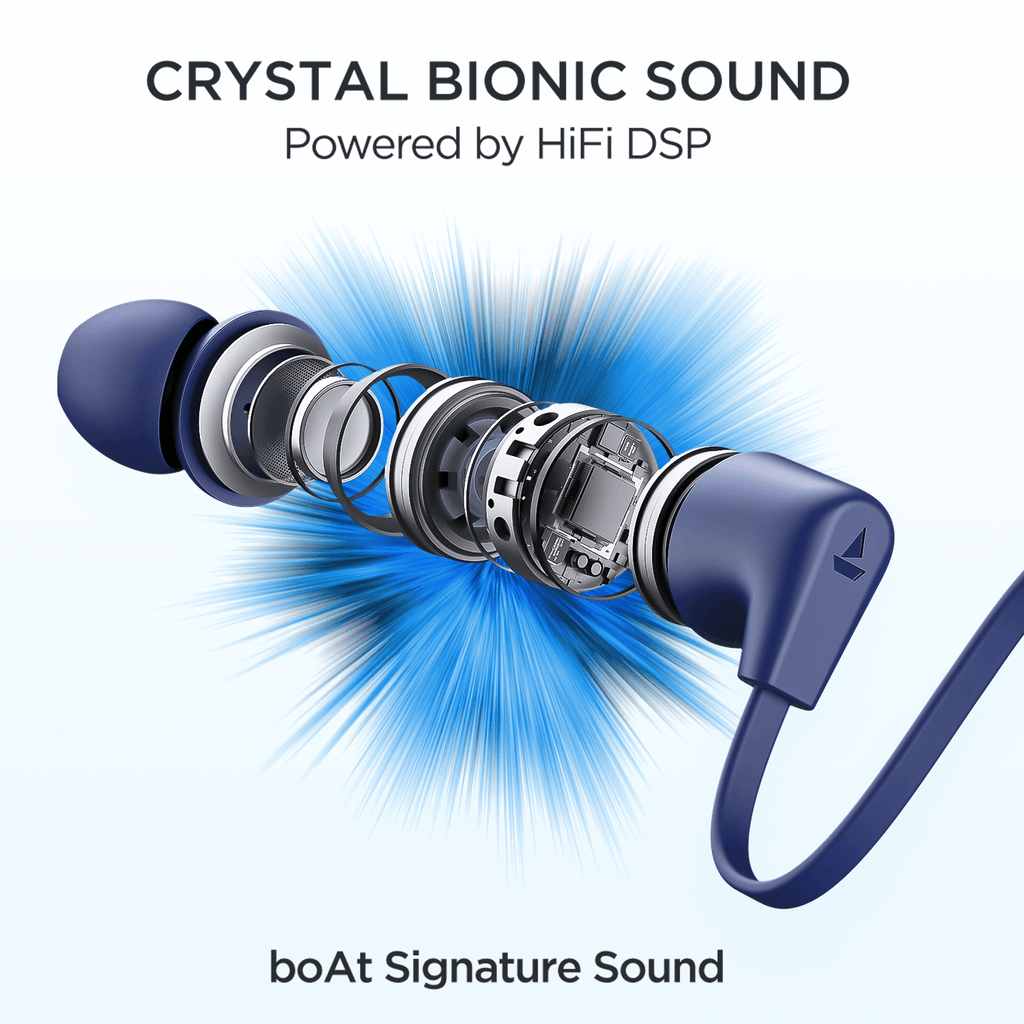 boAt Rockerz Trinity | Wireless Neckband Earphones with Crystal Bionic Sound powered by HiFi®️ DSP, 10mm Drivers, Upto 150 Hours Playback, ASAP™️ Charge, ENx™️ Technology