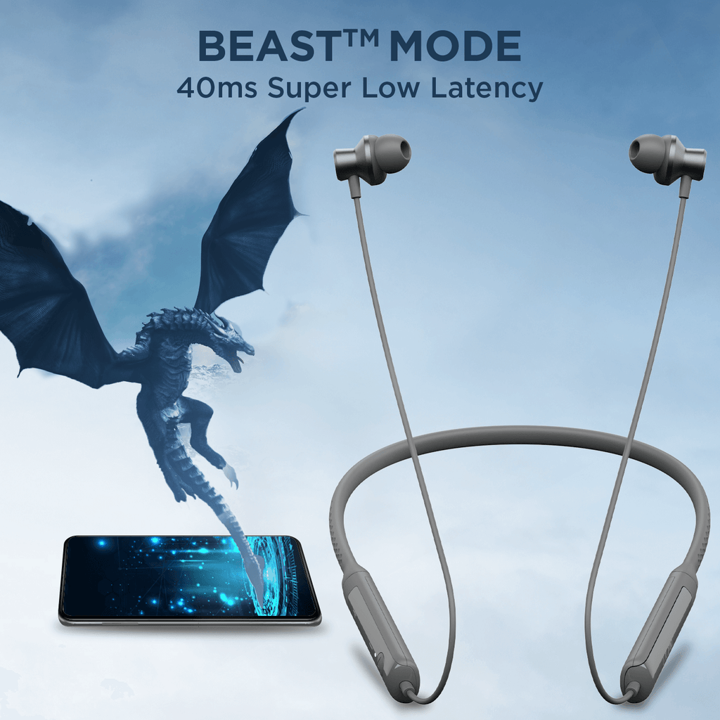 boAt Rockerz Apex | Wireless Neckband with Spatial Bionic Sound powered by DIRAC, BEAST™ Mode, Seamless Touch Controls, 30 Hours Playback time