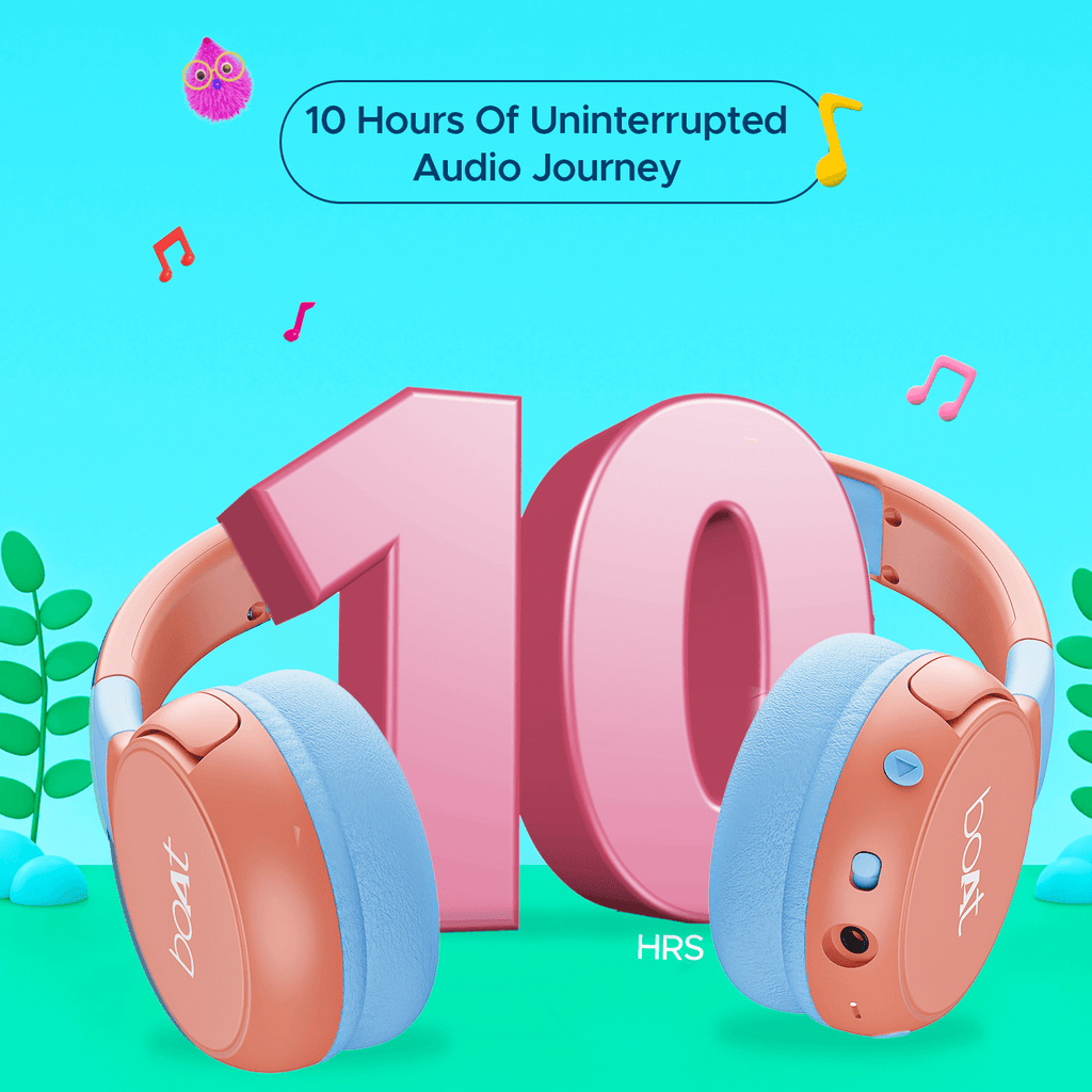 boAt Rockid Rush | Kids Wireless Bluetooth Headphone with 10Hours Playback, 30mm drivers, 85 dB Loudness Limit