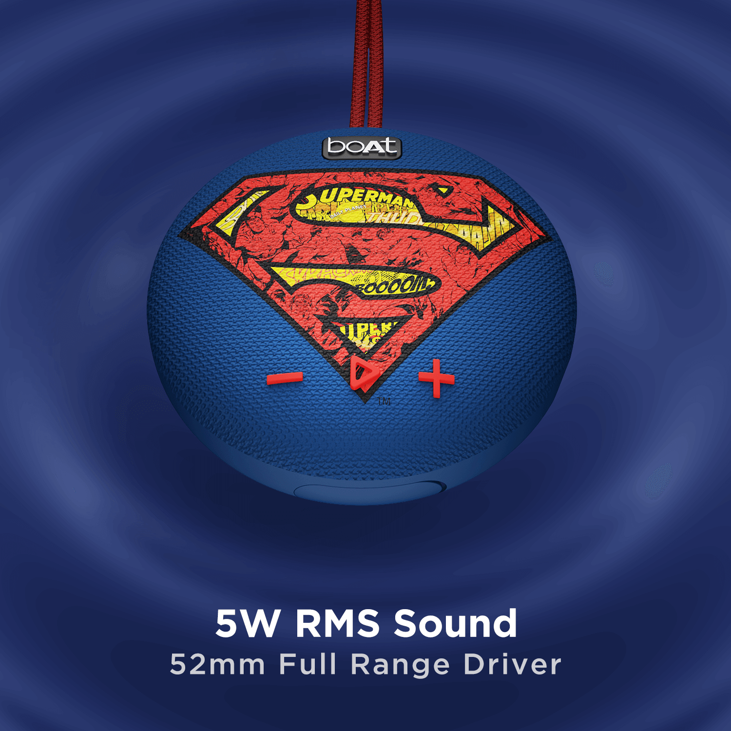 boAt Stone 190 Superman DC Edition | Portable Bluetooth Speaker with 5W RMS Sound, 4 Hours Playback, Bluetooth v5.0
