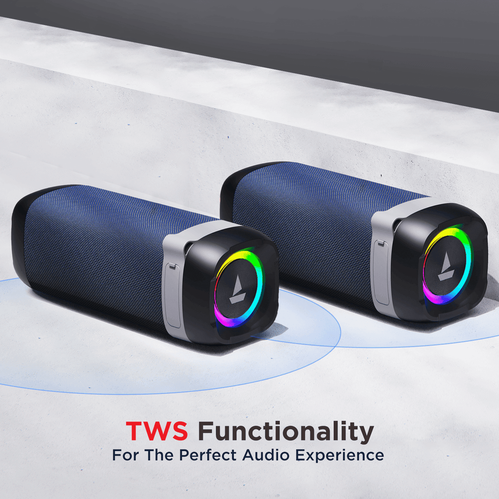 Stone 500 | Portable Bluetooth Speaker with 10W RMS Stereo Sound, RGB Lights, Bluetooth v5.0, AUX, USB & FM mode