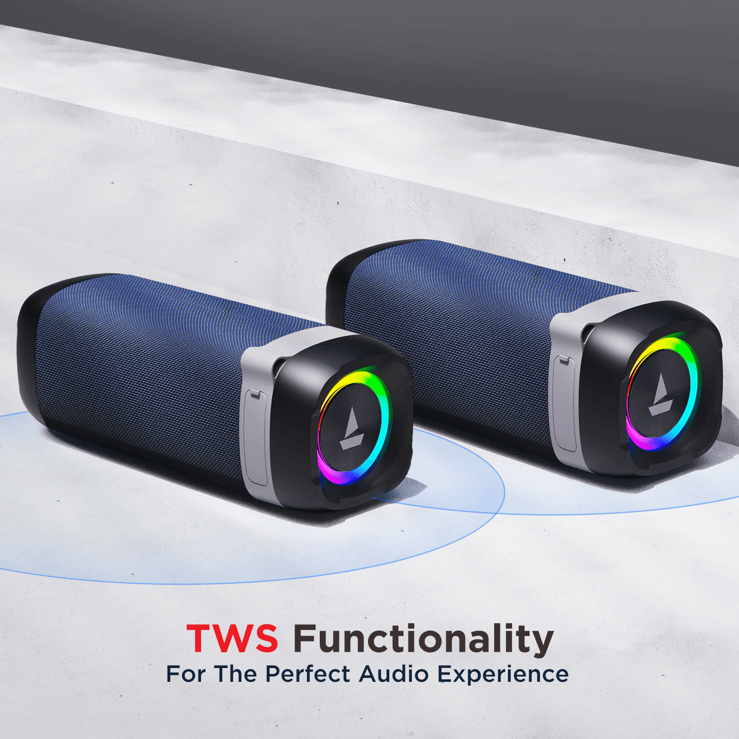 Stone 500 | Portable Bluetooth Speaker with 10W RMS Stereo Sound, RGB Lights, Bluetooth v5.0, AUX, USB & FM mode