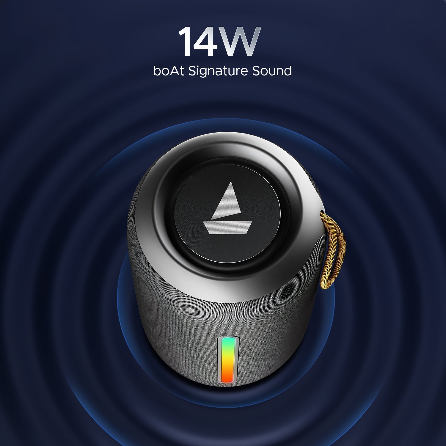 boAt Stone 352 Pro | Portable Bluetooth Speaker with 14W boAt Signature Sound, RGB LED Design, 12 Hours Playback