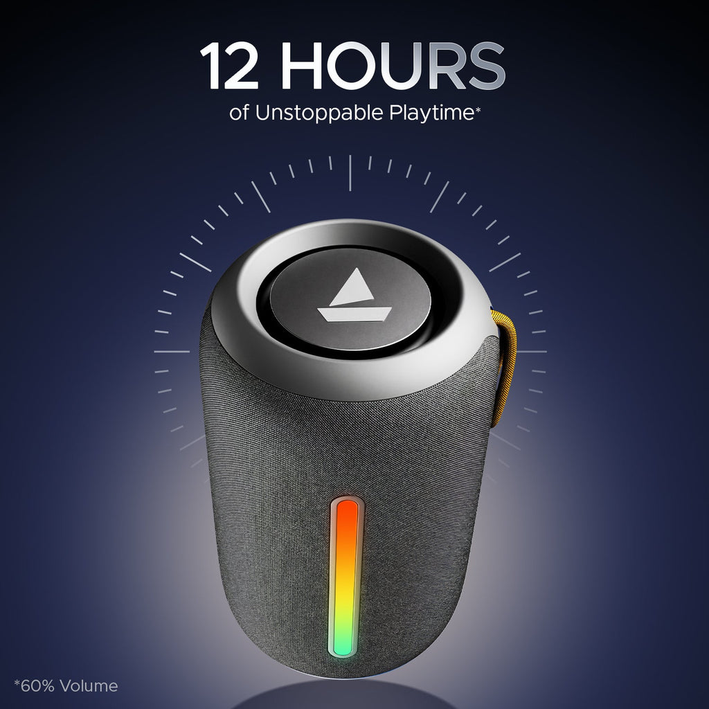 boAt Stone 352 Pro | Portable Bluetooth Speaker with 14W boAt Signature Sound, RGB LED Design, 12 Hours Playback