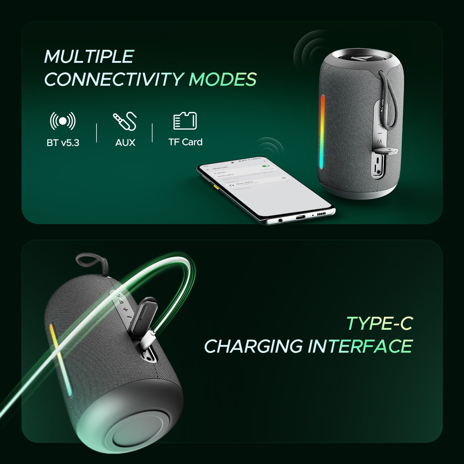 boAt Stone 358 Pro | Portable Bluetooth Speaker with 14W boAt Signature Sound, RGB LED Design, 12 Hours Playback
