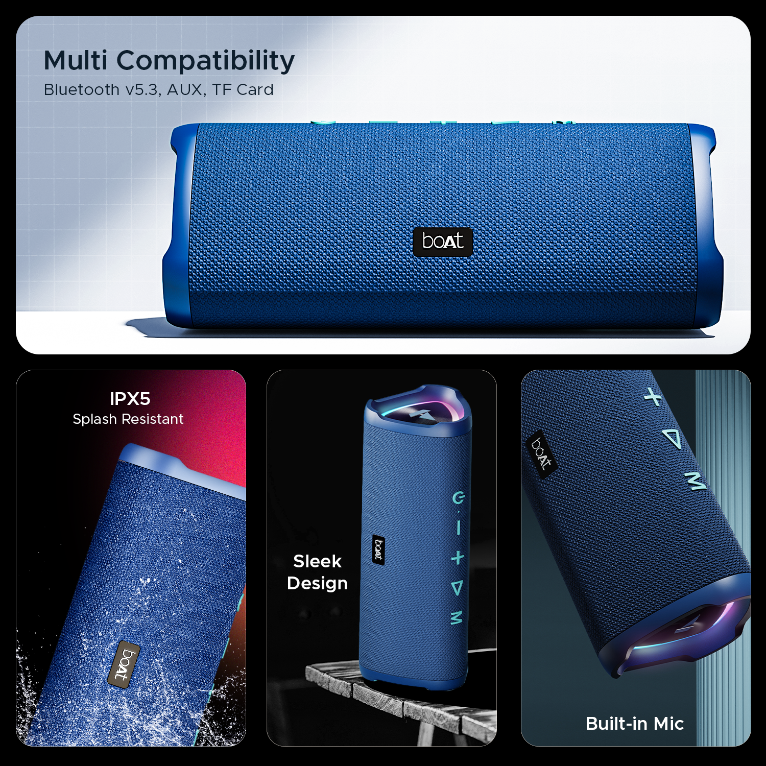 boAt Stone 750 | Portable Bluetooth Speaker with 12W RMS Stereo Sound, 12 Hours Playback, Bluetooth v5.0