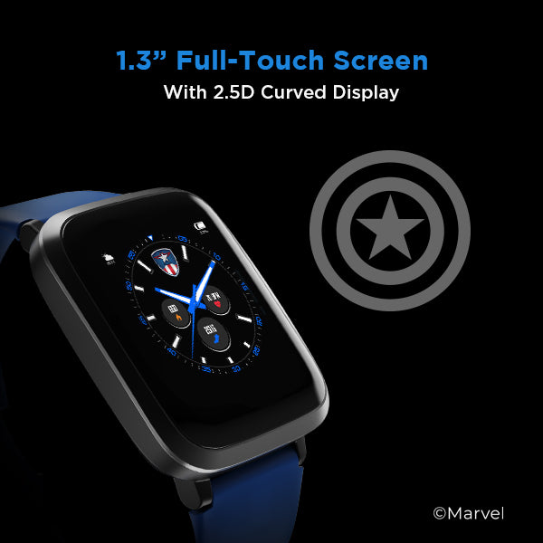boAt Watch Storm Captain America Edition | Smart Watch with 1.3" (3.3 cm) Full Touch Curved Display, Health Monitoring, Daily Activity Tracker