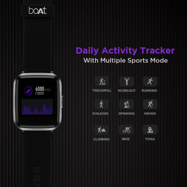 boAt Watch Storm Black Panther Marvel Edition | Smart Watch with 1.3" (3.3 cm) Full Touch Curved Display, Health Monitoring, Daily Activity Tracker