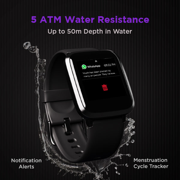 boAt Watch Storm Black Panther Marvel Edition | Smart Watch with 1.3" (3.3 cm) Full Touch Curved Display, Health Monitoring, Daily Activity Tracker