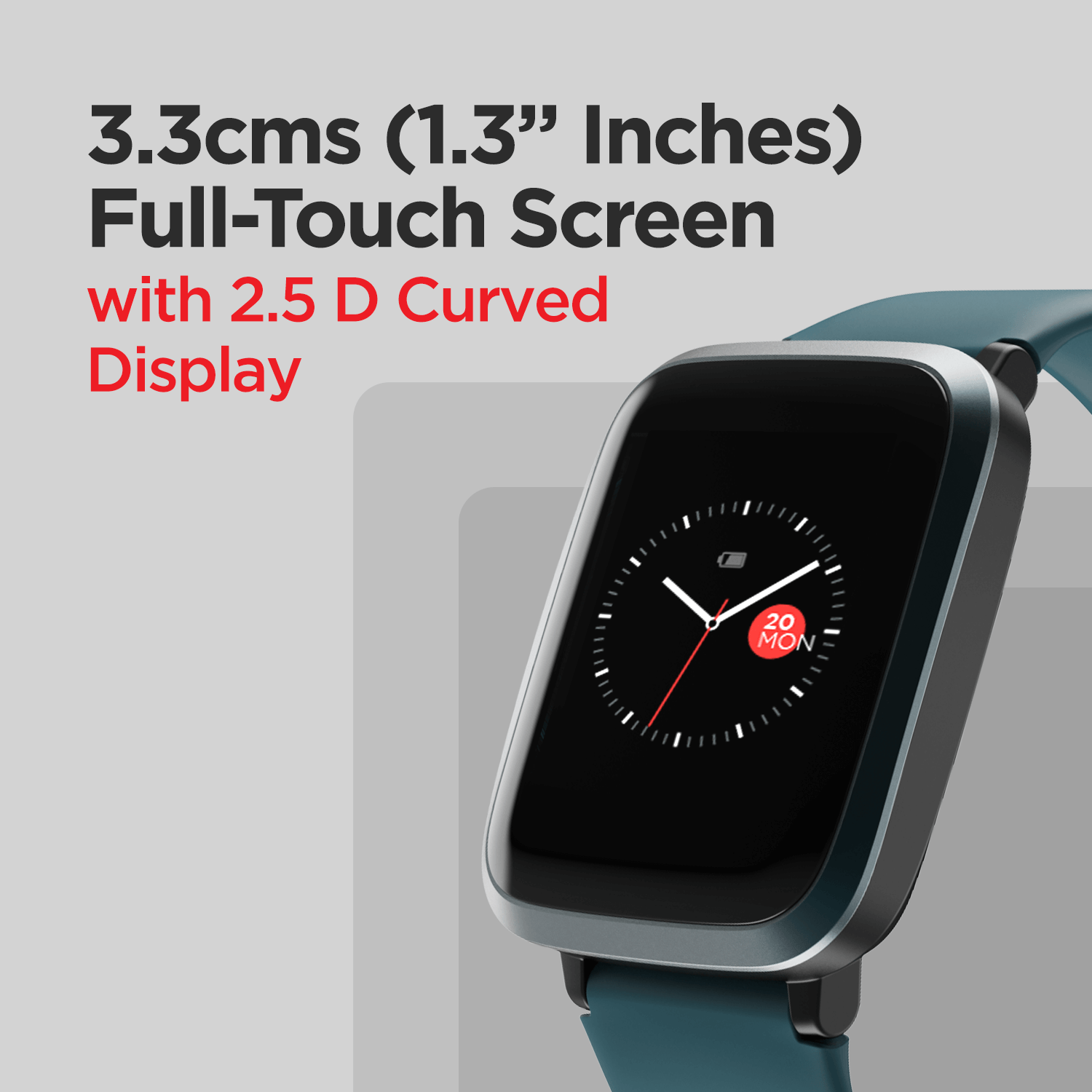 boAt Storm RTL | Fitness & Activity Tracker Smart Watch with 1.29" (3.3 cm) Curved Color Display, SpO2 Sensor and 8 Active Sports Mode