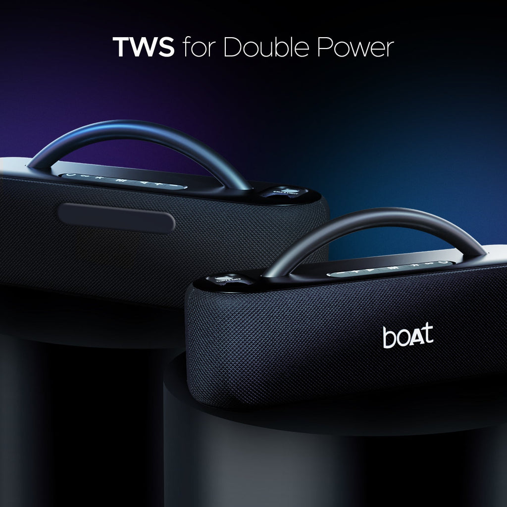 boAt Stone Lumos | Portable Bluetooth Speaker with 60W boAt Signature Sound, Hearables App Support, LED Projection Show