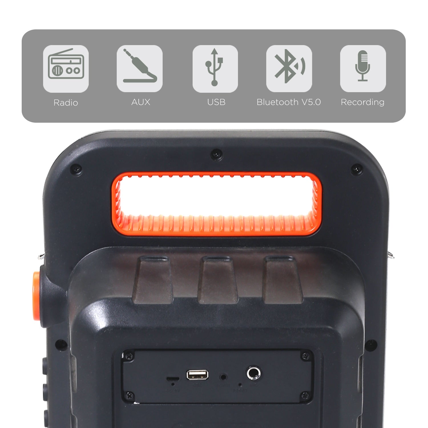 boAt Party Pal 23 | Bluetooth Party Speaker with 15W Sound, Up to 4.5 Hours Playtime, LED Lit, Microphone Jack for Karaoke