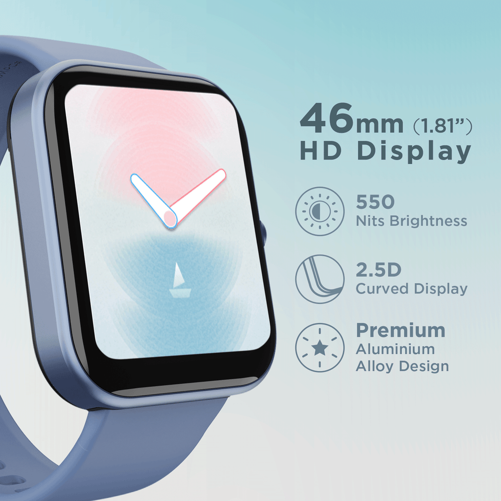 boAt Wave Arcade | 1.81" (4.59 cm) Display Bluetooth Calling Smart Watch with 100+ Sports Modes, Save up to 50 contacts, IP68 Dust and Water Resistance