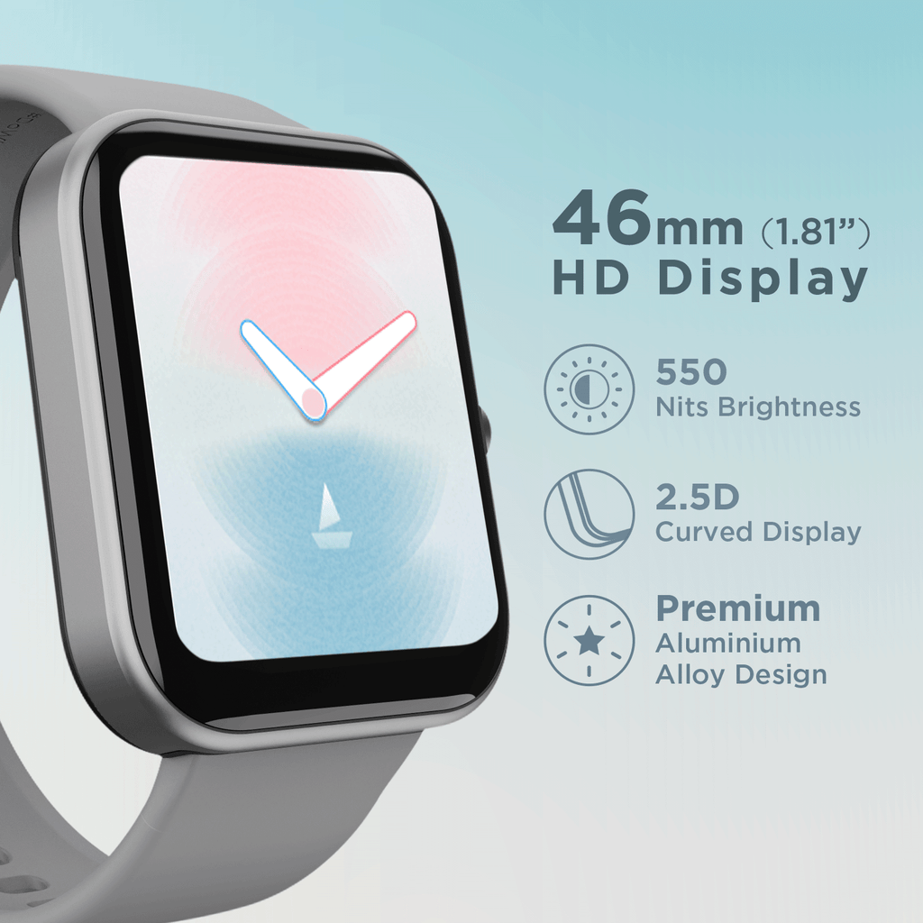 boAt Wave Arcade | 1.81" (4.59 cm) Display Bluetooth Calling Smart Watch with 100+ Sports Modes, Save up to 50 contacts, IP68 Dust and Water Resistance