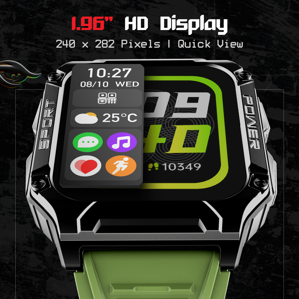 boAt Wave Armour 2 | Smartwatch with Bluetooth Calling, 1.96" (4.97cm) HD Display, 100+ Sports Mode, Up to 25 Days Battery